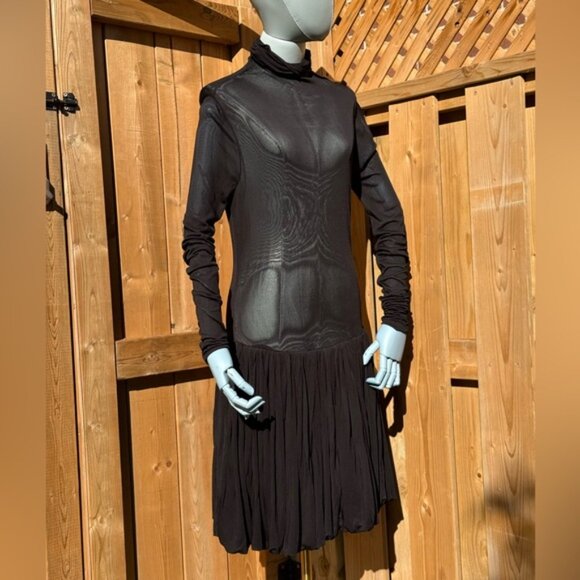 🆕 RAT & BOA 🧿 NWOT Lui Sheer Mesh Long Sleeve Mini Dress, Black - Sz L - Picture 10 of 16